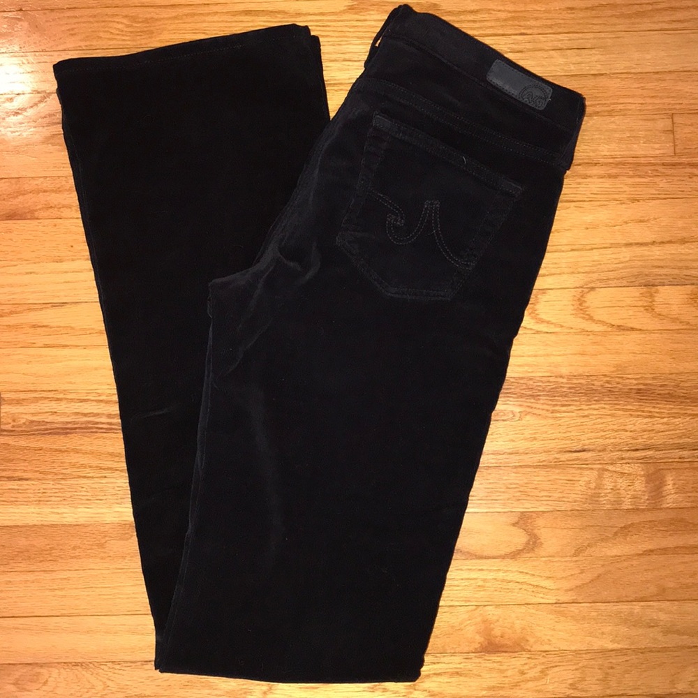 AG black velvet pants